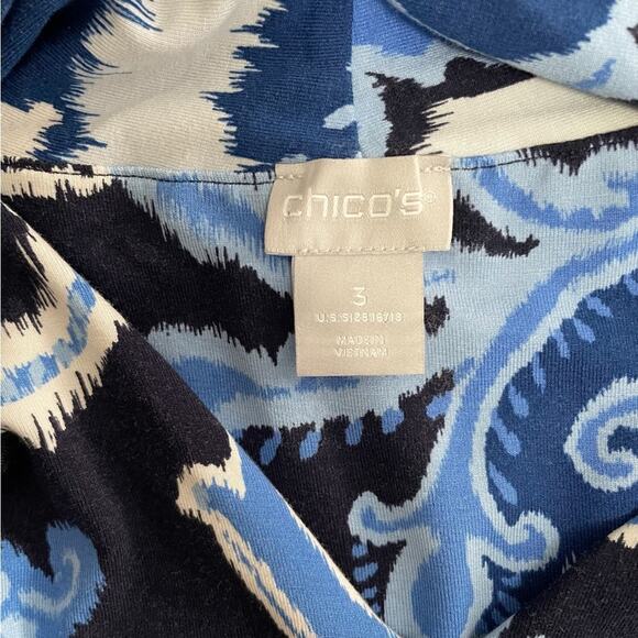 Chico’s Blue and White Patterned Sleeveless Dress Size 3X (16-18) - Picture 2 of 4